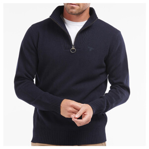 Barbour Essential Lambswool Half Zip Sweater - Navy